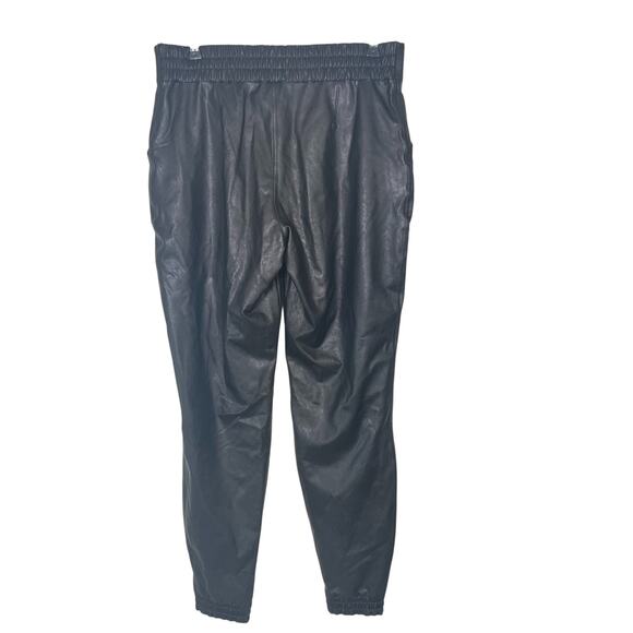 Spanx Pants Size 1X Black Faux Leather Jogger High-Rise Stretch Athleisure - Picture 4 of 12